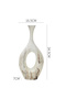 16.5 CM Brushed wood grain simple home furnishings living room flower arrangement ceramic vase - 3