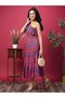 Women Tribal Print One-Shoulder A-Line Midi Dress