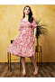 Women Pink Floral Printed Smocked Back A-Line Midi Dress