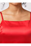 Women Red Solid Satin Asymmetric Hem Sheath Maxi Dress with Ruffle Detail - 4