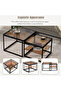 Modern Nested Coffee Table Set,brown Tempered Glass Side Table,end Table For Living Room - 6