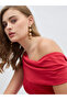 Solid One Shoulder Sheath Midi Dress with Ruched Detail - 4