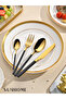 24-Piece Stainless Steel Cutlery Set Gold/Black - 4