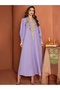 Flora Embroidered Lantern Sleeve Maxi Jalabiya Dress - 2