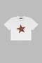 Starz Girl Printed White Crop Top