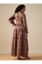 Women All-Over Print V Neck Tiered Maxi Dress with Cut Out Detail - 3