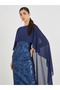 Jacquard Chiffon Cape Sleeve Cape Maxi Dress - 3