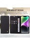 Apple iPhone 15 Case Flip Leather Wallet with Front Back Full Protection Compatible - 5