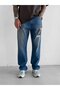 Men's Ripped Faded Effect Baggy Fit Jean Blue - 4