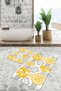 Set of 2 Yellow - Gray Ethnic Motif Monogram on Gray Floor Vintage Simple & Stylish Set of 2 Bath Mat - 3