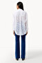 Full Sleeve Semi Sheer Collared Neck Top - 2