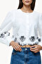 Embroidered Regular Cotton High Neck Top - 4
