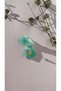 Water Green Colored Dove Shape Epoxy Earrings with Gold Accessories Handmade Gift - 7