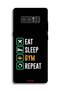 غطاء حماية لهاتف سامسونج جالاكسي نوت 8، Eat Sleep Gym Repeat - 2