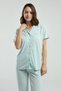 Women's Shirt Pajama Suit, Viscose Fabric, Pocket Detail - 2