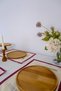 Terra 5 Pieces |   4 Piece American Service & 1 Piece Runner Duck Linen Plum Scallop Lace Piping Set - 5