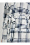Checked Pattern Robe with Pockets Details - 3