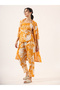 Women Floral Printed Pure Cotton Top, Robe and Pyjama Set - 6