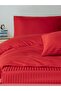Double 100% Cotton Satin Fitted Sheet Duvet Cover Set with Zippered Bag - 3