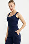 Thick Strap Ribbed Basic Undershirt - Navy Blue - 5