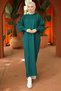 Balloon Sleeve Knitwear Dress Emerald Hm2522