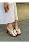 Brown Skin (Butter) Beige Butterfly Heeled Women's Slippers - 2