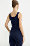 Thick Strap Ribbed Basic Undershirt - Navy Blue - 6