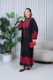 Women's Plus Size Hijab Viscose Dress Black Red - 6