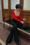 Women's Black Spanish Leg High Waist Lycra Jeans Pants - 2