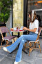 Women's Blue Flared High Waist Lycra Jeans