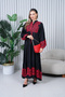 Women's Plus Size Hijab Viscose Dress Black Red - 3