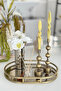 Oval Metal Tray Antique-Bronze Mirrored Decorative Presentation Tray - 5