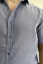 Men's Short Sleeve Linen Look Shirt Blue Edw389 - 4