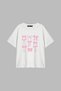 Cute Bow Printed Relaxed Fit White Women's Tshirt - 2
