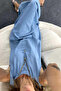 Women's Modal Fabric Midi Sleeveless Bell Dress - Blue - 2