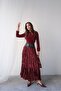 Women's Beige Imported Pleated Shiny Satin Crashed Bohemian Maxi Skirt High Waist Stylish and Comfortable Design - 2