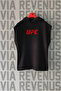 Ufc Front and Back Printed Zero Sleeve Hooded 100% Cotton Sports Tshirt - 2