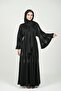Belted Detailed Black Abaya with shawl