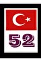 ملصق زجاج أمامي برمز لوحة ترخيص 52 للجيش التركي