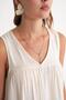 4673 Women's Gathered Detailed Muslin Dress Natural - 5
