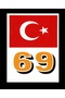 ملصق زجاج أمامي برمز لوحة ترخيص Bayburt 69 مع علم تركيا
