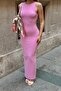 Pink Jane Crew Neck Zero Sleeve Sandy Women's Midi Dress - 4