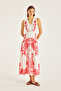 Panel Pattern Linen Blend Dress - 3