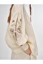 100% Linen Embroidered Double Suit Cream - 6