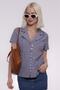 Cobalt Blue Gingham Women's Shirt Mg2359 - 3