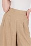 Mink Cotton Linen Textured High Waist Pleated Palazzo Trousers 4819A - 4