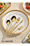 30-Piece Stainless Steel Cutlery Set Gold - 4