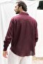 Ombretta Burgundy Linen Oversize Men's Shirt - 5