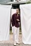 Ombretta Burgundy Linen Oversize Men's Shirt - 3