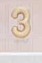 3 Year Old Caramel Number Balloon 34 Inch Sand Beige Age Balloon